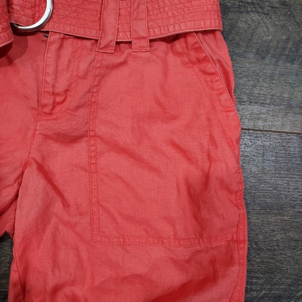 Liz Claiborne  Micheala Linen Pants Cropped Capri Wide Leg Boho Beach - Picture 8 of 12